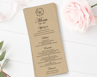 Rehearsal dinner menu | Etsy