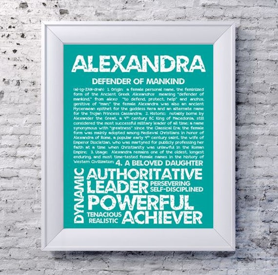 ALEXANDRA Personalized Name Print / Typography Print