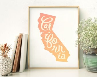 California print - California art - California poster - California wall art