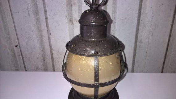 Vintage Railroad Lantern Hanging Light Metal
