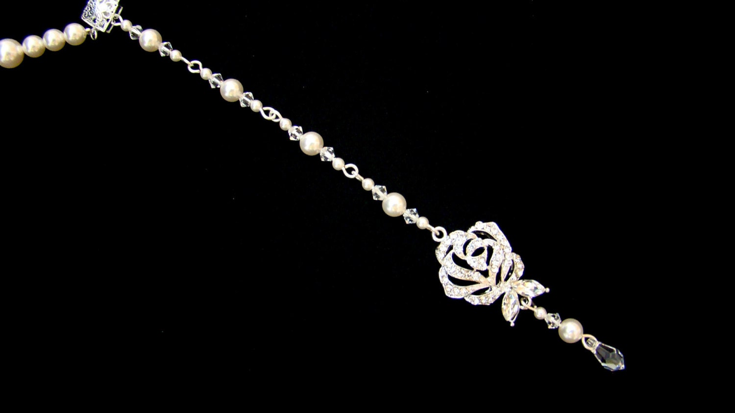 Bridal Jewelry Backdrop Necklace Back Drop by looksgreatjewels