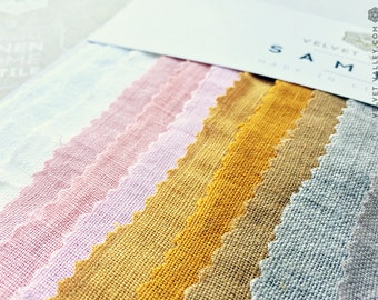 Set of Linen Fabric Samples/Swatches -Light -Medium-Linen Fabric- Linen Swatch-Linen for Clothes, Bedding, Bedspreads, Furniture Upholstery