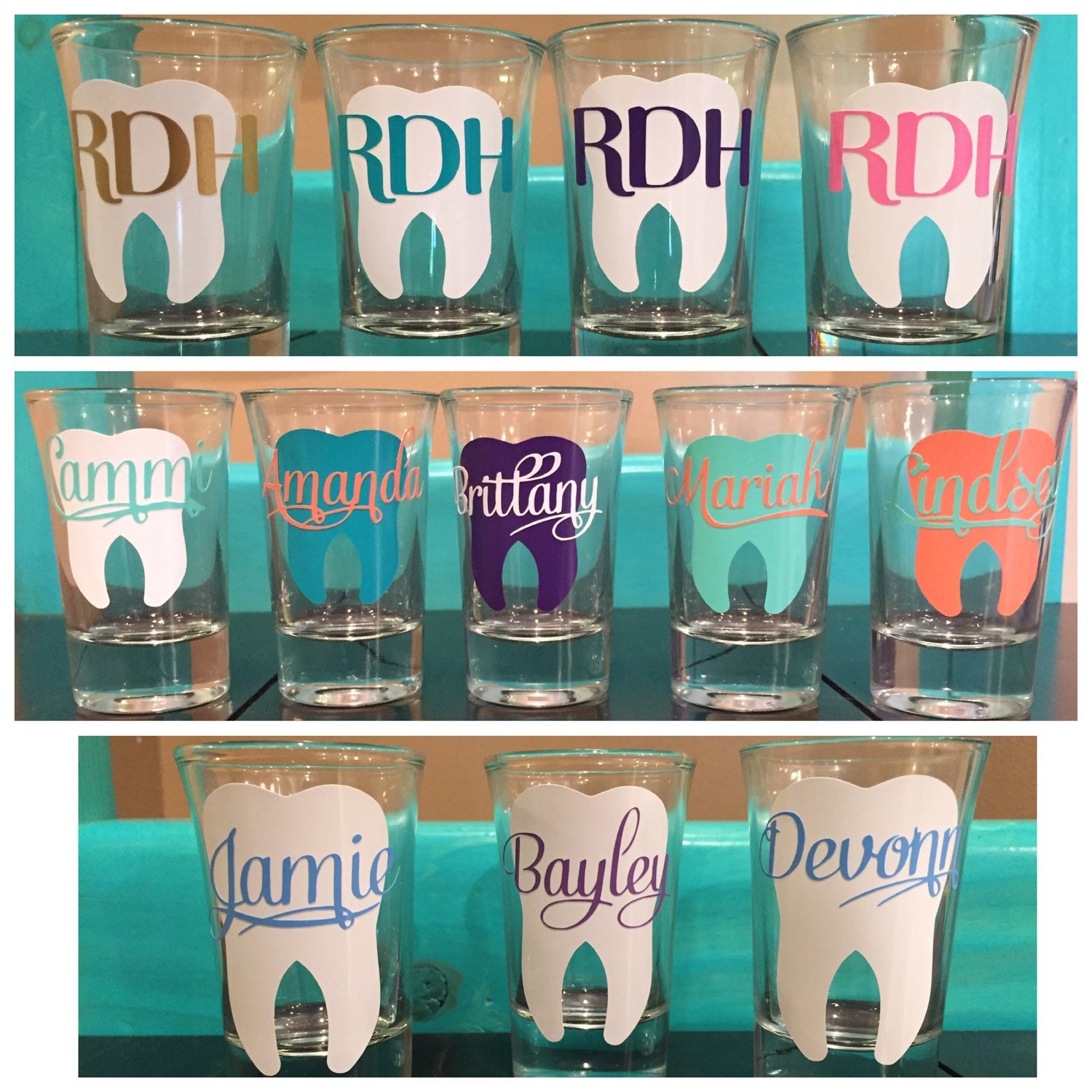 Dental Gift Denta Hygiene Gift Monogrammed Shot by ArtisticallySo