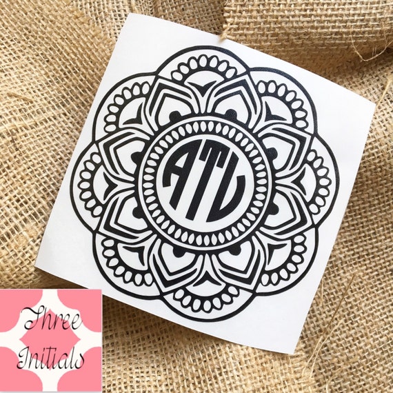 decals tumbler monogram Mandala Yeti by Decal ThreeInitials Mandala Monogram Decal