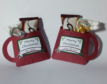 Christmas Hot Chocolate Mug Teacher Gift Packet Party Favour Design SVG Cutting File