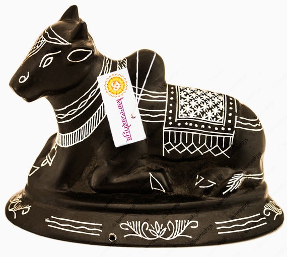 410gms Bidri Craft Nandi Nandhi Bail Holy Cow Shiva Bull