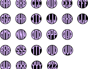 Circle monogram font instant download svg circle monogram alphabet font monogram vinyl cut file svg digital cut file monogram letters