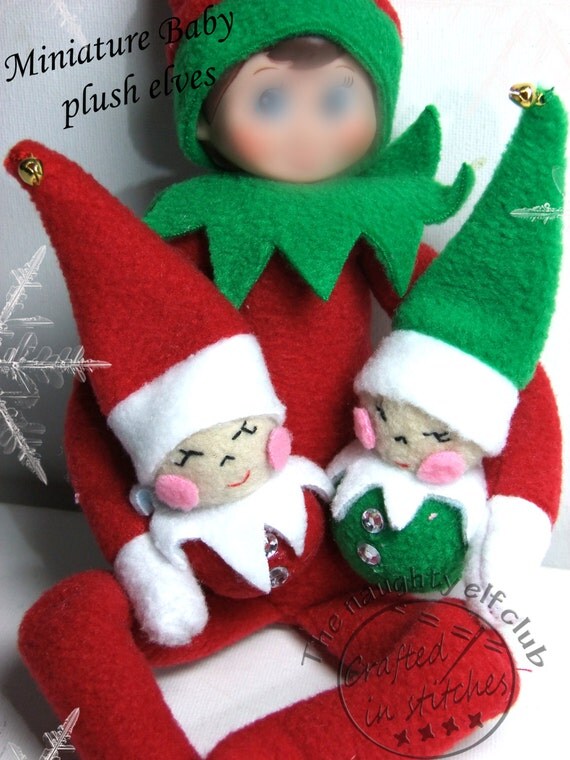 Items similar to Baby shelf elf miniature elf doll plush christmas elf