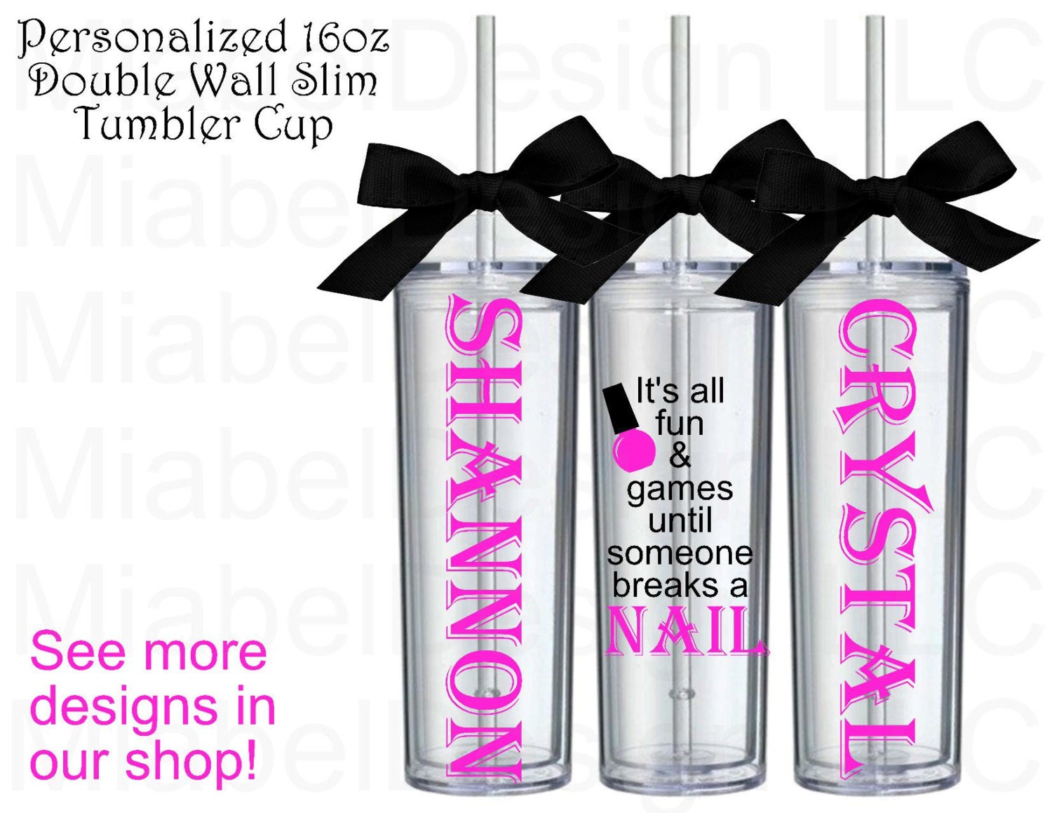 SALE Personalized Nail Tech Slim Tumbler Cup Custom Tumbler