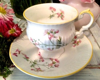 Bone China Teacup and saucer Elizabethan China Bone China cup Cottage chic Tea cup and saucer Cottage decor Country home decor Shabby Chic