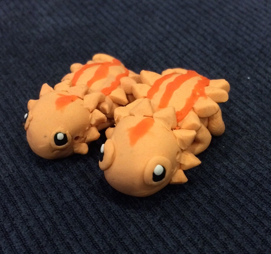 Handmade Polymer Clay Mini Bearded Dragons by PamperedBeardies