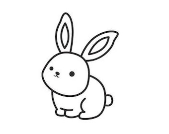 Items similar to Cute Bunny Rabbit Cartoon Art Print - Cute Monster ...