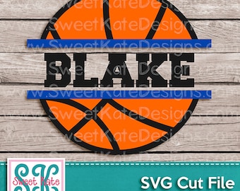 Split Basketball SVG JPG PNG {Scrapbook Die Cut or Heat Transfer Vinyl Cut} Cricut svg Silhouette svg Sports svg Instant Download Sweet Kate