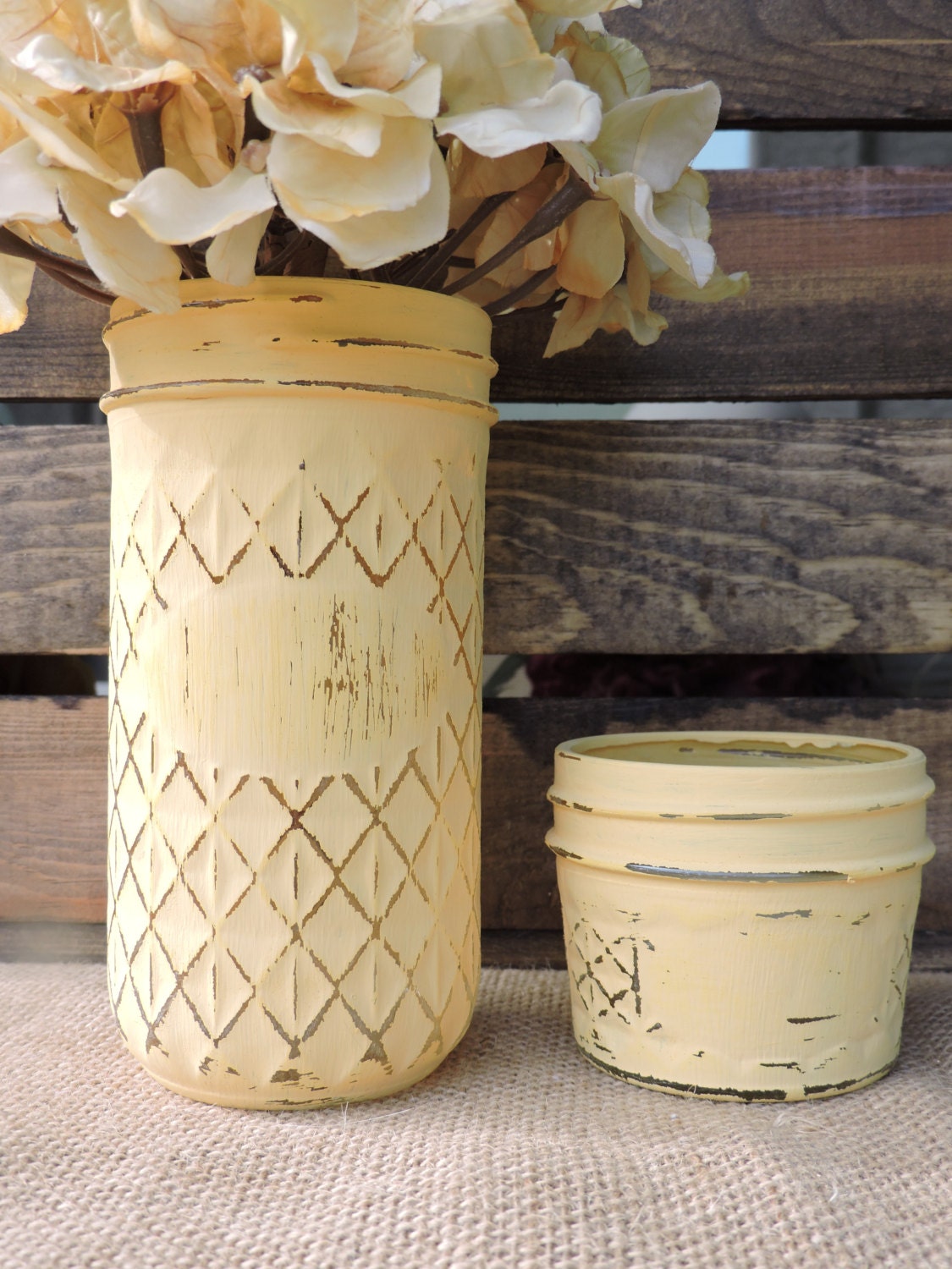 Sunflower Yellow Mason Jar Set Yellow Mason Jars Rustic