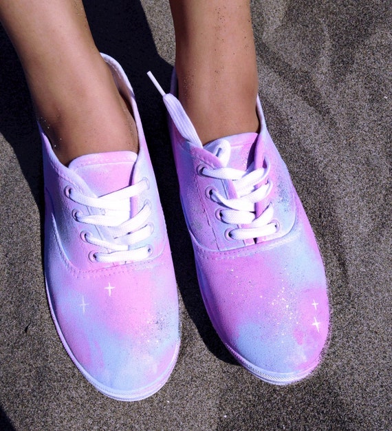 Pastel Galaxy Shoes Space Shoes Galactic Pastel Lace Up Shoes