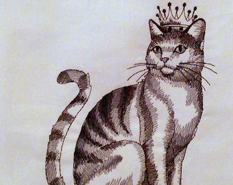 cat with crown shirt