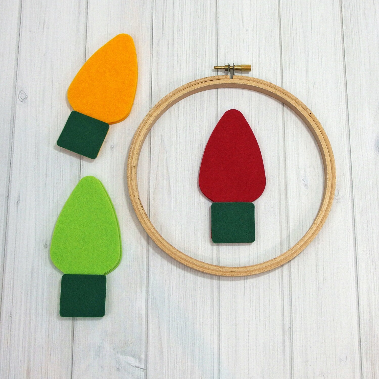 Felt Christmas Lights Die Cut Shapes 36 pieces DIY