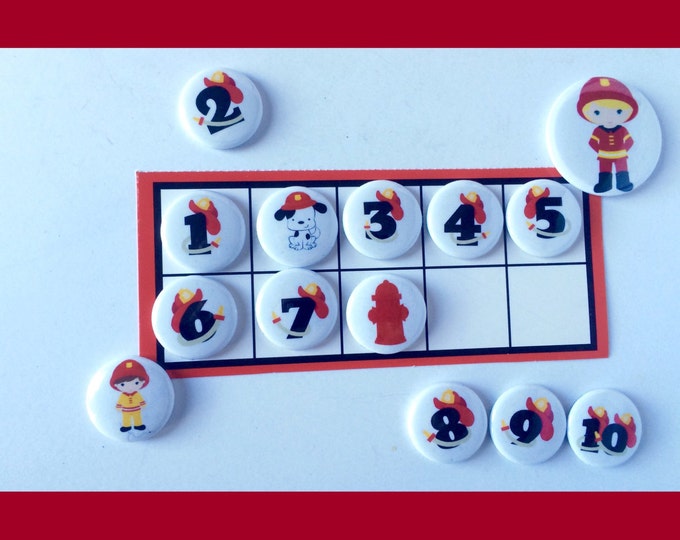 Fireman Number Set - Number Magnets - Classroom Number Magnets - Magnetic Numbers - Teachers Gift - Homeschool Family - Preschool Counting