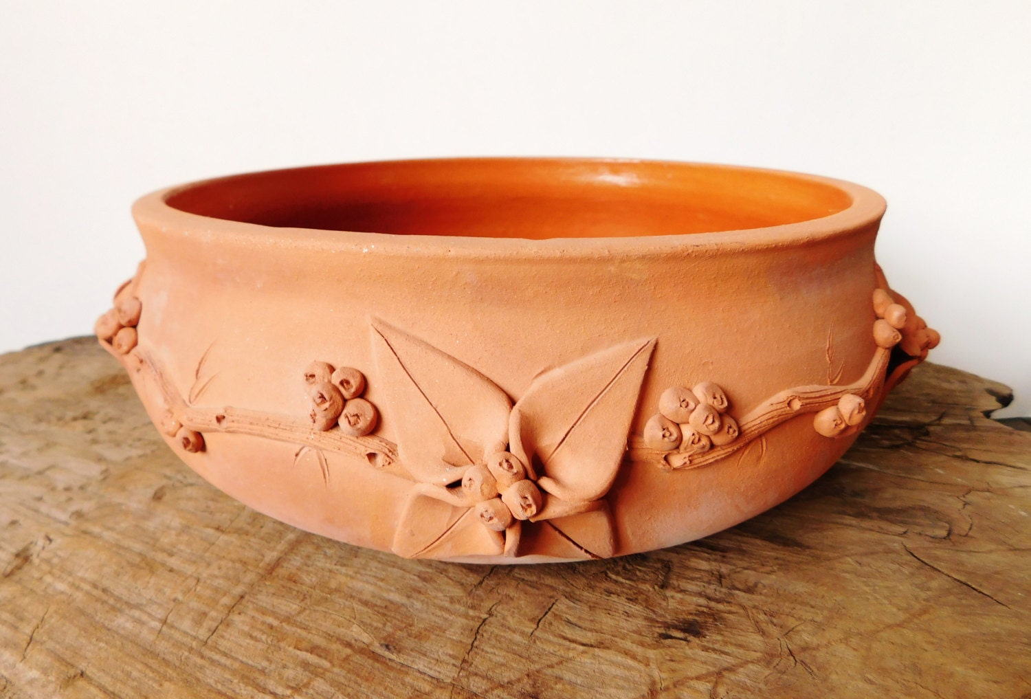 Terracotta Art Pottery High Relief Pottery Shallow Clay Pot