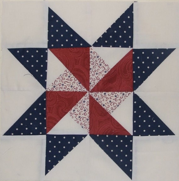 Patriotic Americana Quilt Block for Valor by KountreeCreations