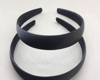 10 pcs 20mm Black Satin Headbands