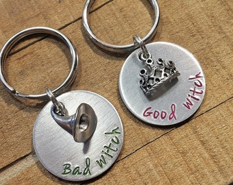 Good Witch Bad Witch - Best Friends Keychain - Wizard of Oz - Fairy Tale Gift - Wicked Witch keychain - Best Friends Gift - Wicked Witch