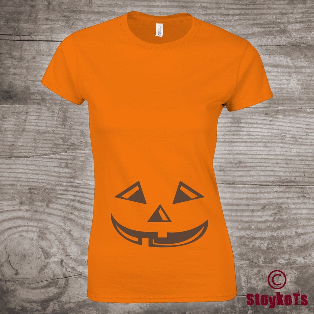 orange maternity shirt