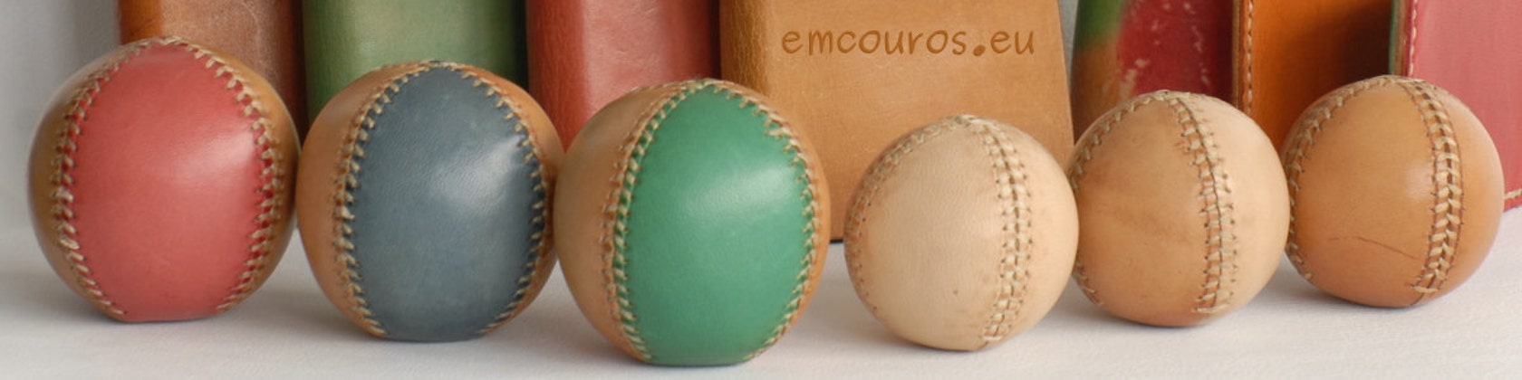 Leather juggling balls & custom order leather craft by EmCouros