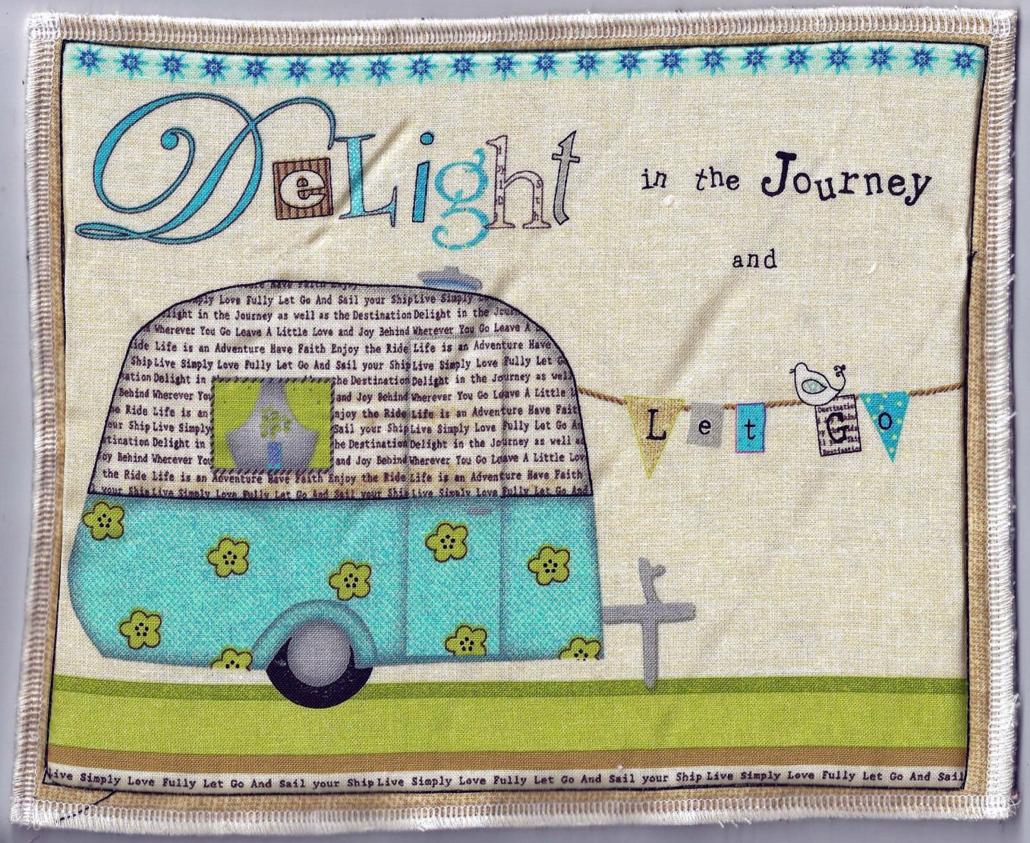 Delight in the Journey Camper Camping Mug Rug Hot Pad Small