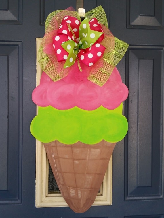 Ice cream door hanger ice cream wreath summer door by MoniLulis