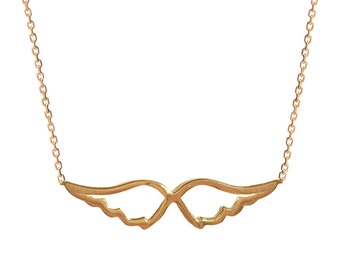 necklace angel gold simple wing