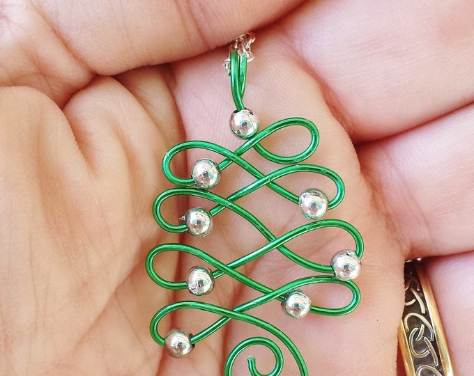 Christmas Tree Necklace ~ Festive, Abstract, Beautiful Tree Pendant ~ Merry Christmas Wish ~ Unique Gift For Mom, Auntie, BFF, Teacher