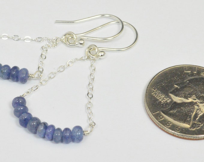 Sapphire Earrings, Delicate Earrings, Gold Earrings, Sterling Earrings, Rose Earrings, Copper, Dangle Earrings, Gemstone, Blue Earring