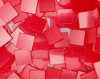 Resin mosaic tiles, 15x15 mm, Glossy effect, Light Red