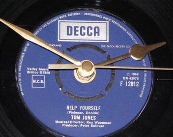 Tom Jones help yourself 7" vinyl record clock
