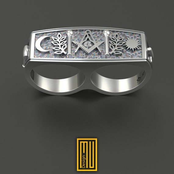 Masonic Ring For Double Finger Unique Design for Men 925K