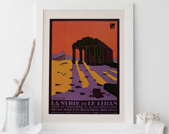 Lebanon Travel Poster - Syria Travel Poster - Frame-Ready Art Print fits Ikea Ribba
