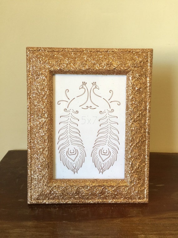 Ornate Rose Gold Glitter 5x7 Picture Frame