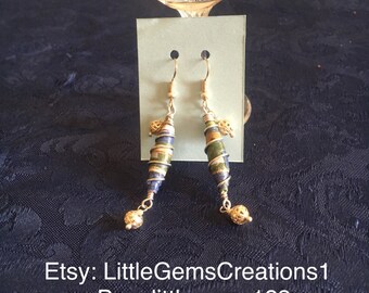 paper bead dangle fashion earrings New Handmade