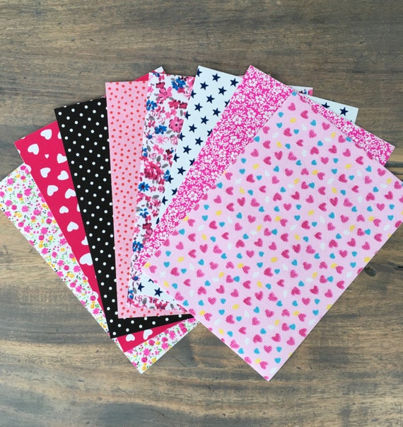 Set of 8 self adhesive fabric sticker sheets A5 ST09