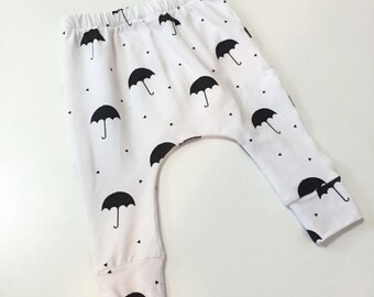 Baby Leggings, Toddler Leggings, Baby Harems - Rainy Days / IN STOCK