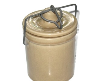 Vintage Stoneware Crock, Home Decor, Kitchen Storage, Crock, Canister, Storage Crock, Crock With Bale, Kitchen Decor, Small Crock, Storage