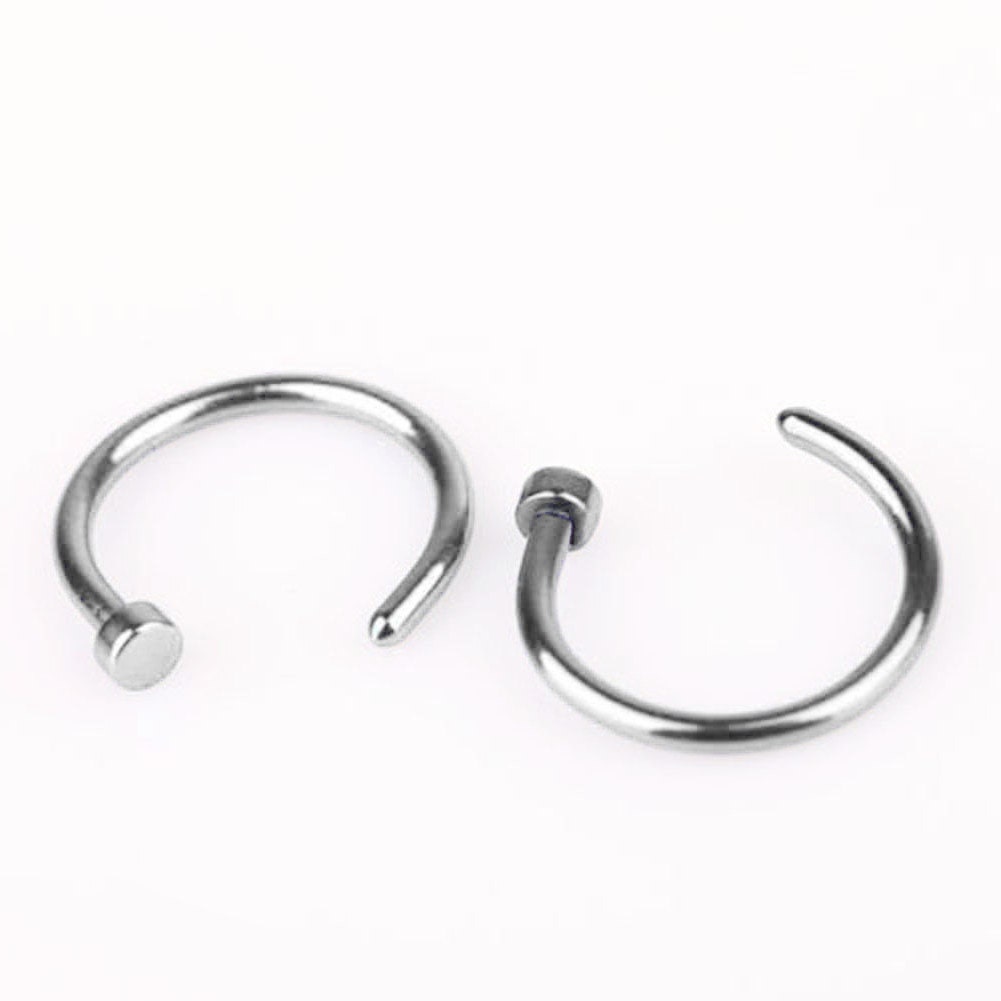 Nose ring 10mm stainless steel hoop. 16 gauge. by EquitasMundi