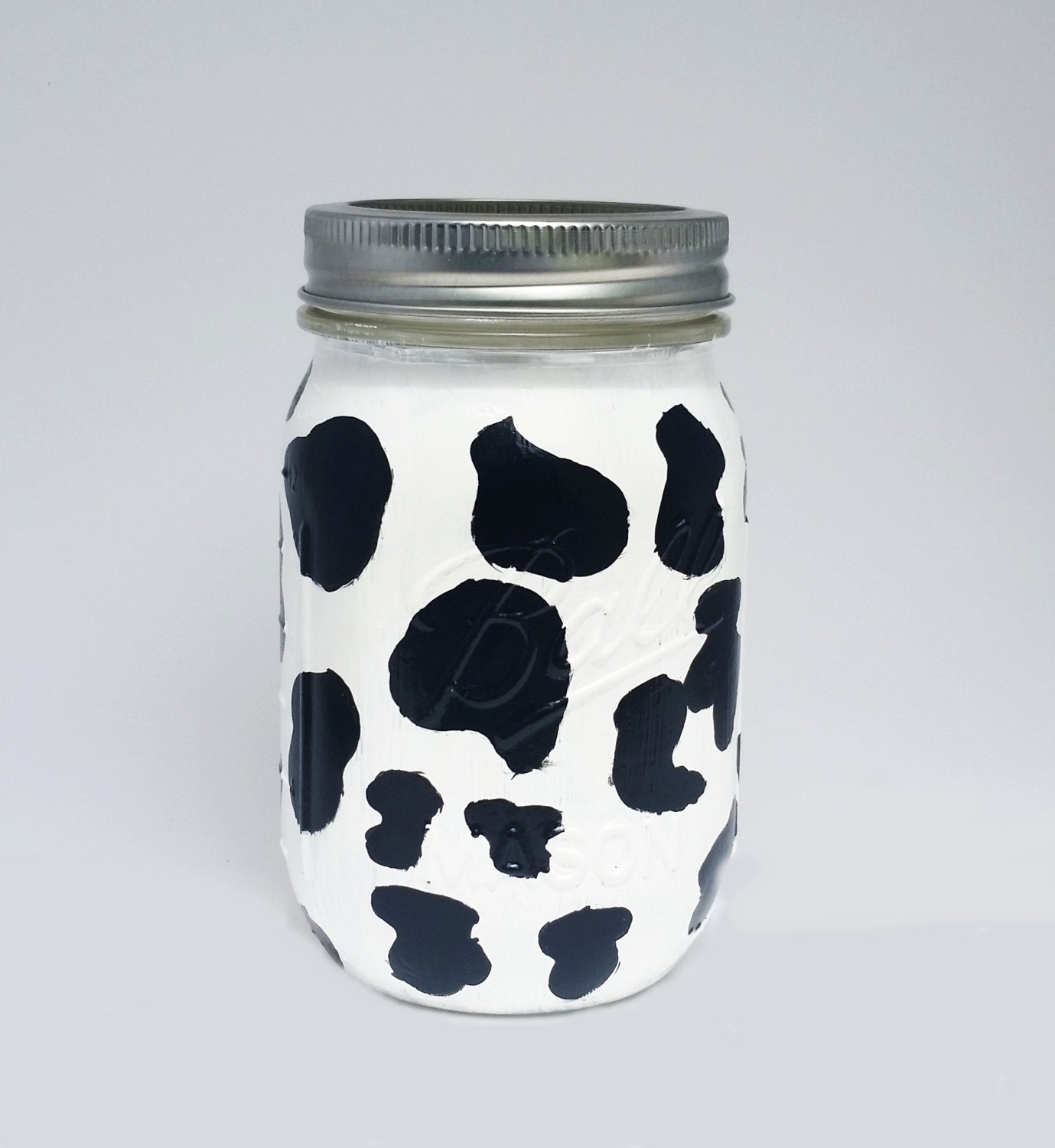 Cow Decor Cow Jar Painted Mason Jar Cow Home Decor Mason
