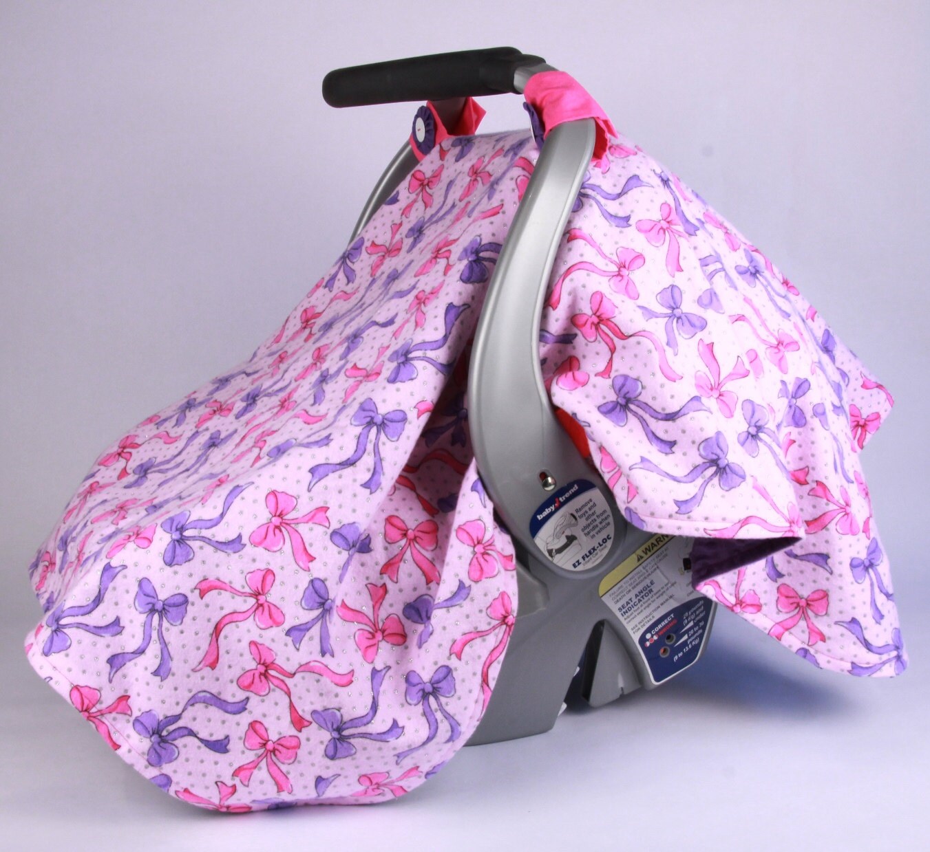 Baby Car Seat Canopy Glitter Bows Baby Girl Cover Baby Car