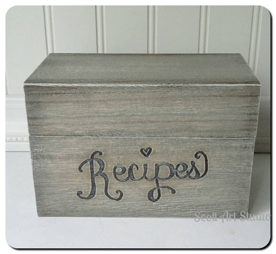 Engraved Recipe Box Custom Personalized Driftwood