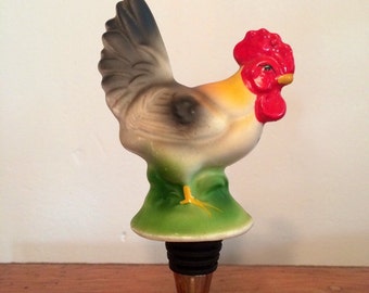 polka dot ceramic chicken