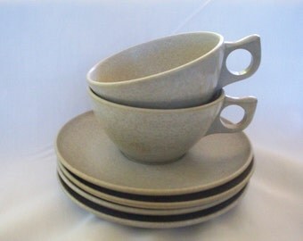 Vintage Melmac Colorflyte Cups and Plates, Mist Grey, ON SALE Mist Gray, USA