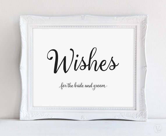 Printable Wedding Wishes for Bride and Groom Sign Wishes for