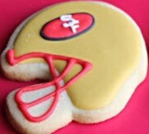 Football Helmet Decorated Sugar Cookies by SugarLoveAndHappines